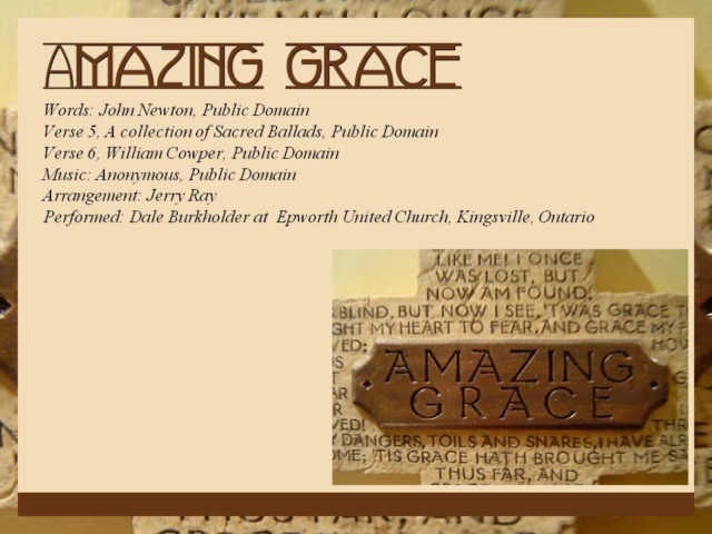 Played by Dale Burkholder, arrangement by Jerry Ray.