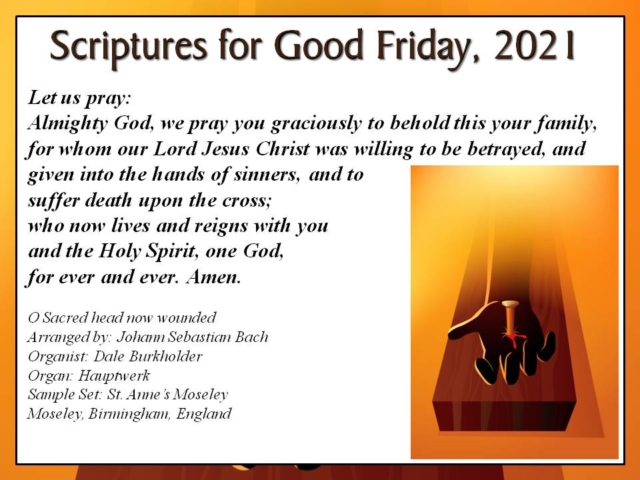 Growing up the churches in the area held a join Good Friday worship service from noon to 3. The sermons were based on the 7 last words of Christ. Today's video highlights those last words. Take the time today to reflect on the sacrifice of Jesus.