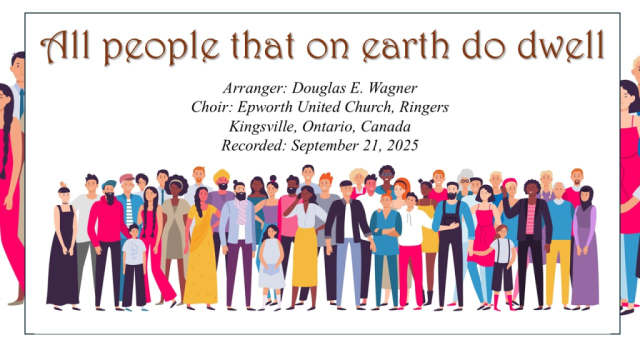 Today my church handbell choir shares Douglas E. Wanger's arrangement of "All people that on earth do dwell. INJoy...