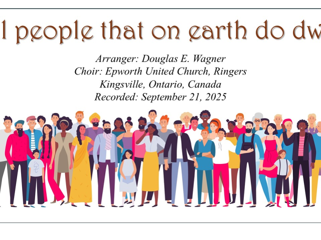 Today my church handbell choir shares Douglas E. Wanger's arrangement of "All people that on earth do dwell. INJoy...