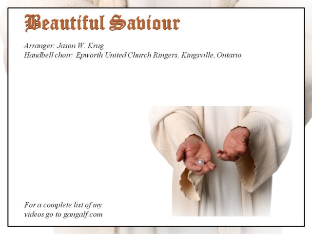 Part of my handbell choir playing "Beautiful Saviour" arranged by Jason W. Krug. This piece was written in a webcast during the pandemic of 2020.