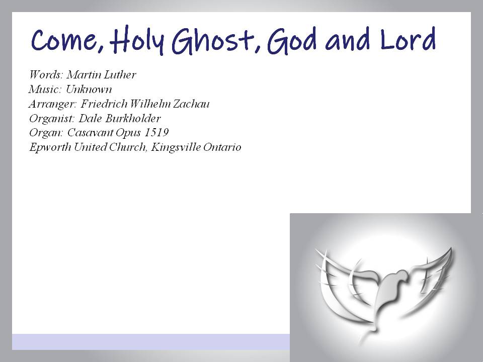 Today we feature a hymn tune from Martin Luther, arrangement by his contemporary, played by Dale Burkholder.