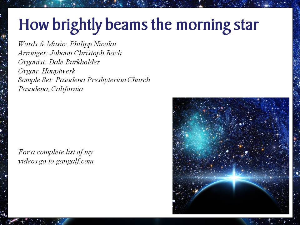 I love this charming little Epiphany Carol especially on an organ which has a Zimblestern (the twinkling stars that you will hear)