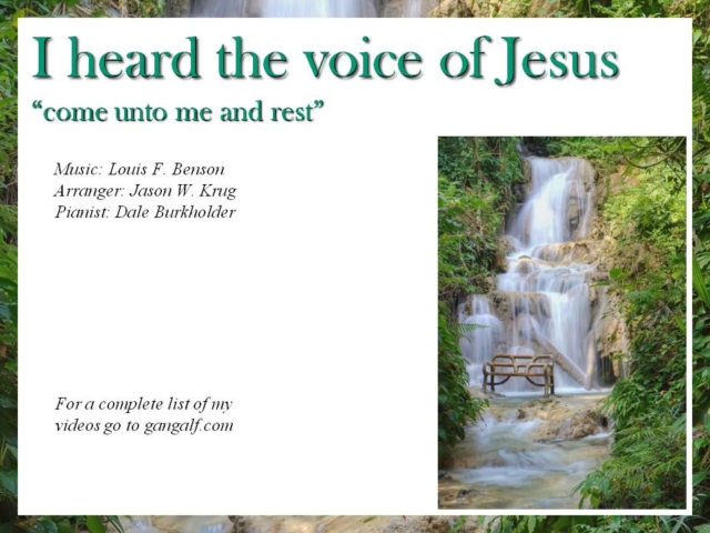 What a beautiful phrase "come unto me and rest". Here I am playing Jason W. Krug's beautiful arrangement of this hymn. Please take the moment and rest.