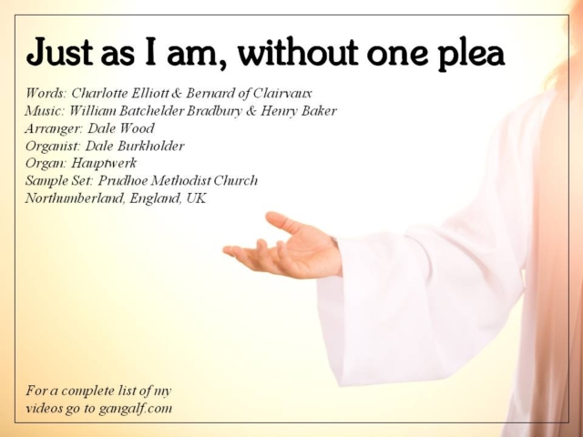 In this arrangement Dale Wood combined the "traditional" tune of Just as I am in an almost seamless way with its alternate tune.