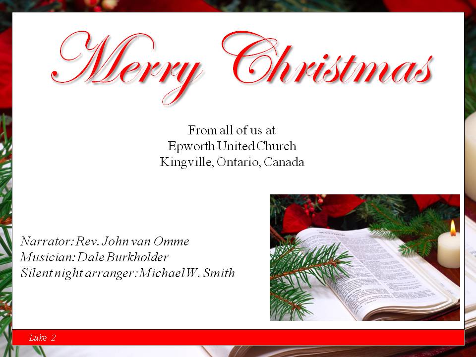 Merry Christmas from Epworth United Church, Kingsville, Ontario, Canada