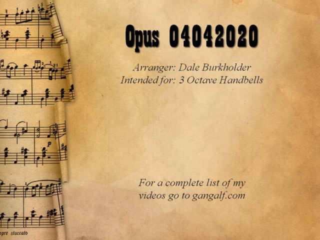 There are not a lot of handbell pieces written with the "old" secular songs in mind. Most of my community choir's performances are in retirement homes and the folk there don't relate to the the modern music. Here is my Opus 04042020 (yet to be played) trying to fill that need.