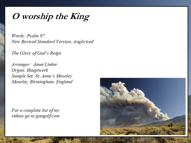 What a great pairing of the Psalm and possibly the hymn inspired by it. INJoy...