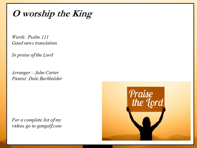 Today's Psalm is a Praise Psalm. So get up and praise GOD! INJoy...