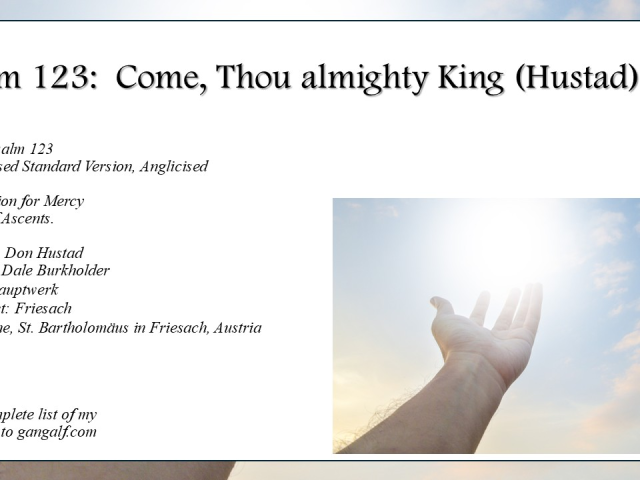 "To you I lift my eyes, O You who are enthroned in the heavens."  INJoy...