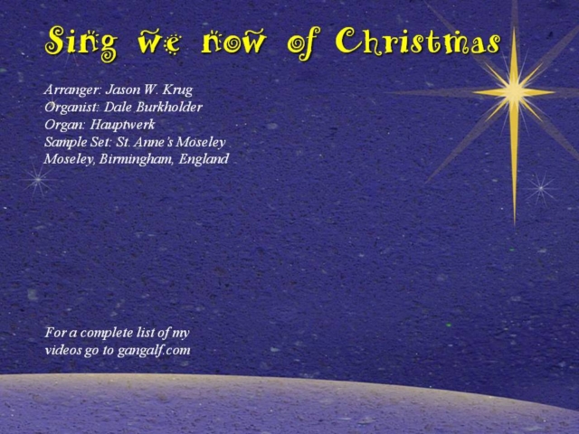 Our video today is various nativity scenes with the ever fun to play "Sing we now of Christmas" this time arranged by Jason W. Krug